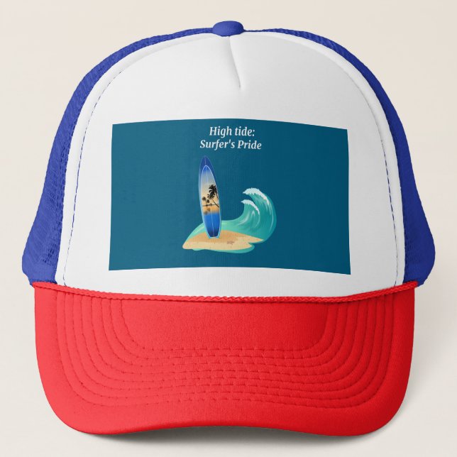 Casquette "High Tide : la fierté du surfeur" aventure océan (Devant)