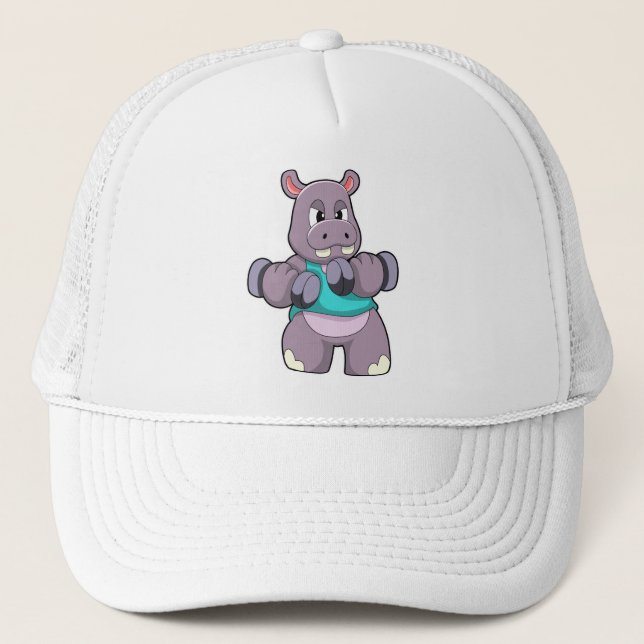 Casquette Hippo à Bodybuilding avec Dumbbells (Devant)