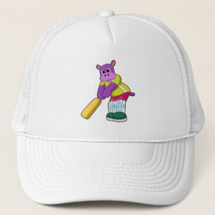 Casquette Hippo au cricket avec batte de cricket