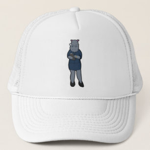 Casquette Hippo en tant que secrétaire avec Bloc-notes et st