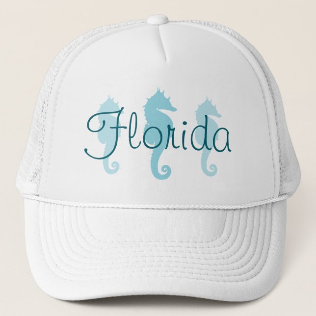 Casquette Hippocampes Bleus Œuf de Merle Floride (Devant)