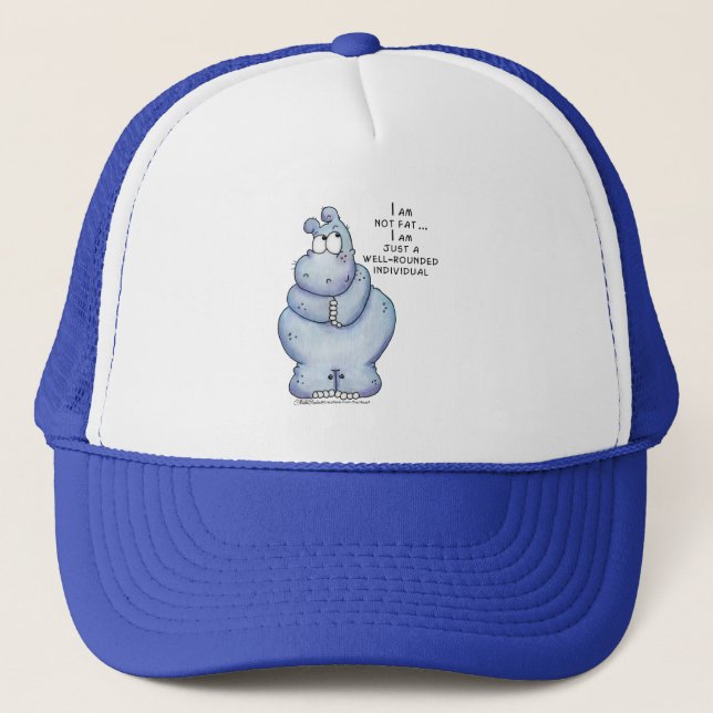 Casquette Hippopotame Hippo-Bleu bien arrondi (Devant)