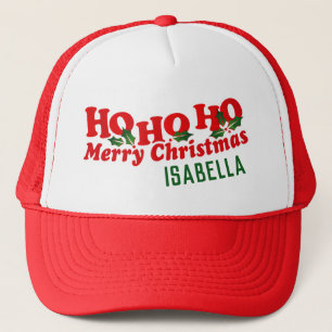 Casquette Ho Ho Joyeux Noël nom personnalisé