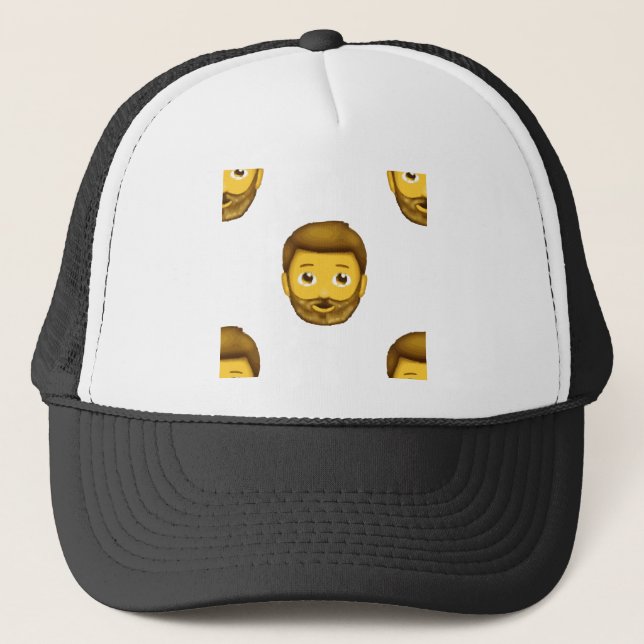Casquette homme barbu émoji (Devant)