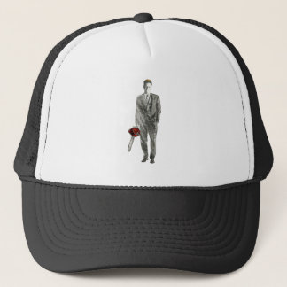 Casquette Homme d'affaires avec la tronçonneuse