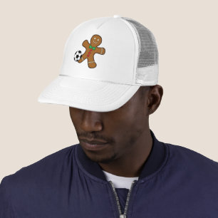 Casquette Homme en pain d'épices jouant au football