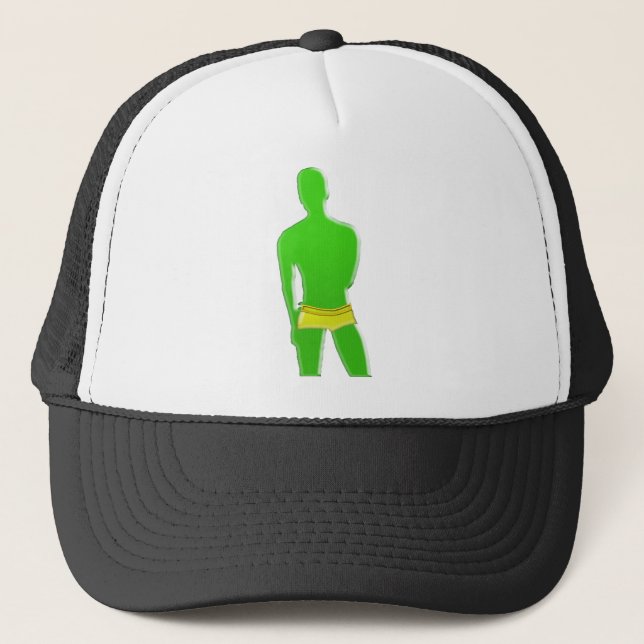 Casquette Homme Vert en Slip Jaune (Devant)