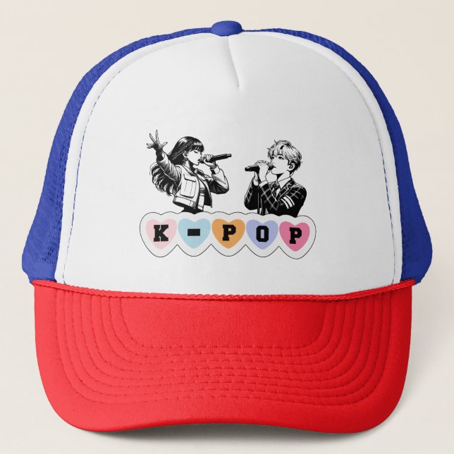 Casquette Hommes Femmes Idols Chantant KPop Hearts Musique D (Devant)
