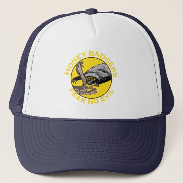 Casquette Honey Badger Craindre no Evil Badass Yellow Animal (Devant)