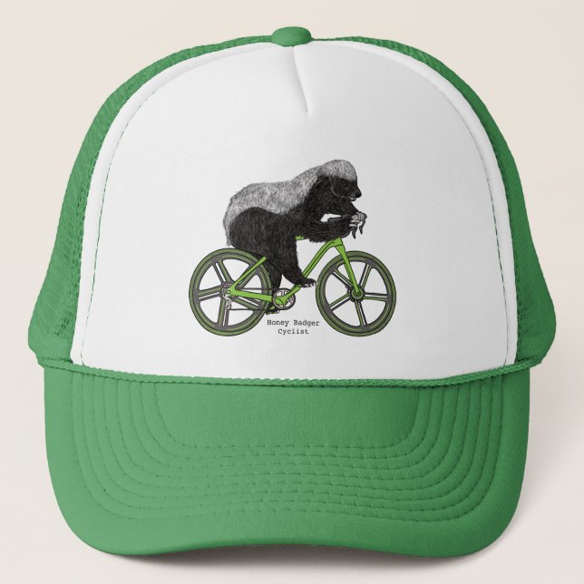 Casquette Honey Badger Cycling Funny Badass Bicycle Slogan  (Devant)