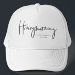Casquette Honeymooning<br><div class="desc">Moderne,  la calligraphie de manuscrit marquée avec des lettres par main pour faire chacun savoir ceci n'est pas simplement des vacances. C'est votre lune de miel. Une partie d'une collection.</div>