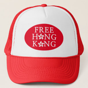 Casquette "Hong Kong libre" rouge et blanc