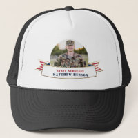 Honneur Service Militaire Photo Trucker Chapeau