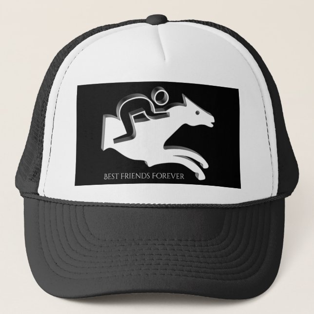 Casquette Horse Racing Jockey Riding White Horse Logo (Devant)