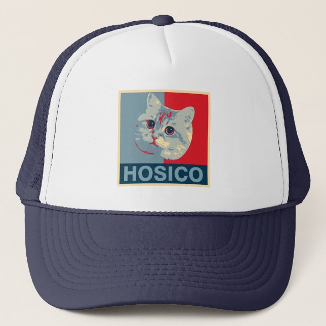 Casquette Hosico - Illustration rouge bleu (Devant)