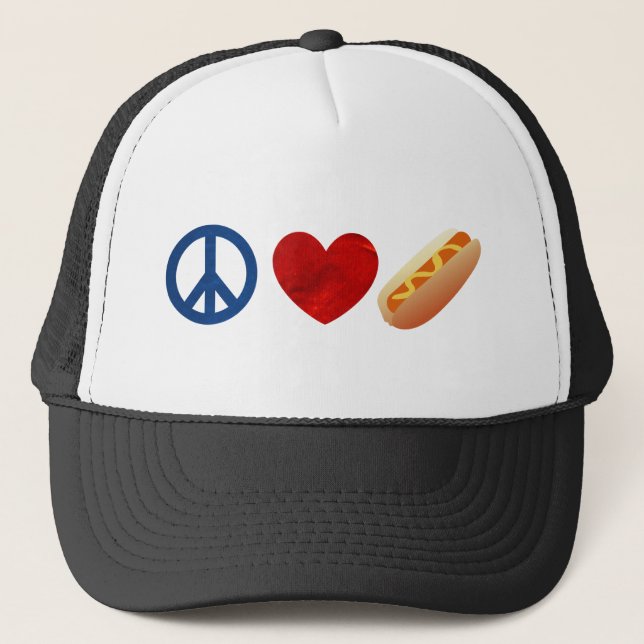 Casquette Hot dog d'amour de paix (Devant)