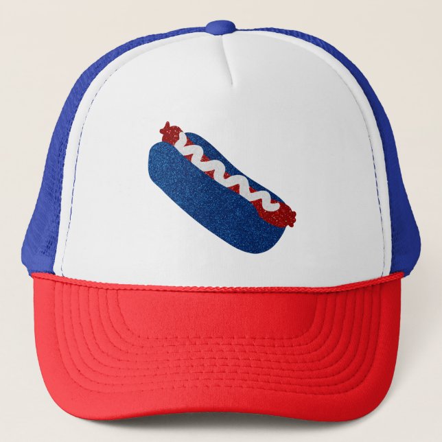 Casquette Hot Dog Juillet 4 Parties scintillant (Devant)