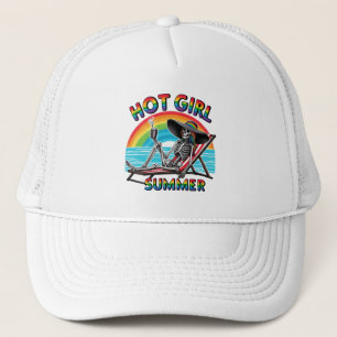 Casquette Hot Girl Summer Skeleton Retro Beach Design