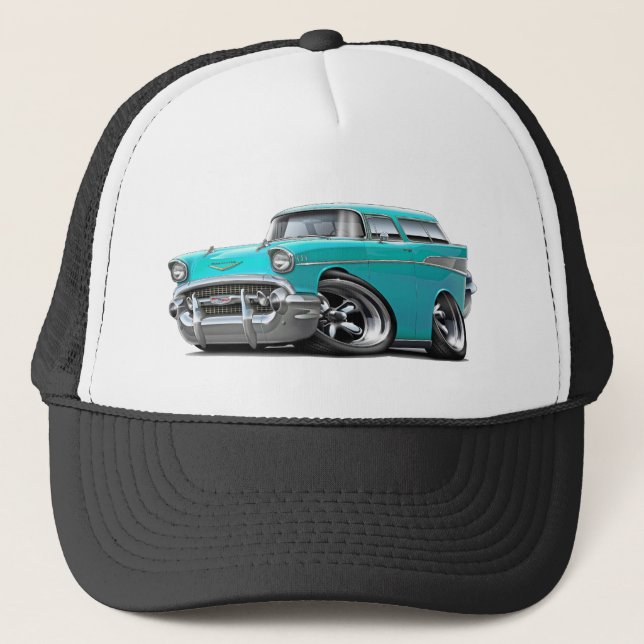 Casquette Hot rod 1957 de turquoise de nomade de Chevy (Devant)