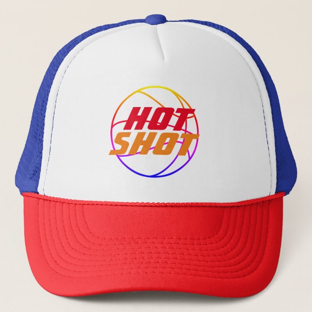 Casquette Hot Shot | Citation de basket avec texte bleu (Devant)