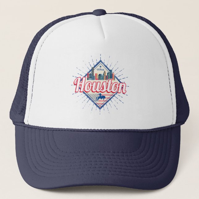 Casquette Houston Skyline Texas États-Unis Vintage USA (Devant)
