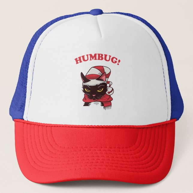 Casquette Humbug Funny Chat Design de Noël (Devant)