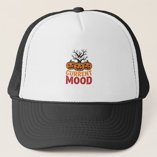 Casquette Humeur actuelle Halloween Citrouille Conception de (Devant)