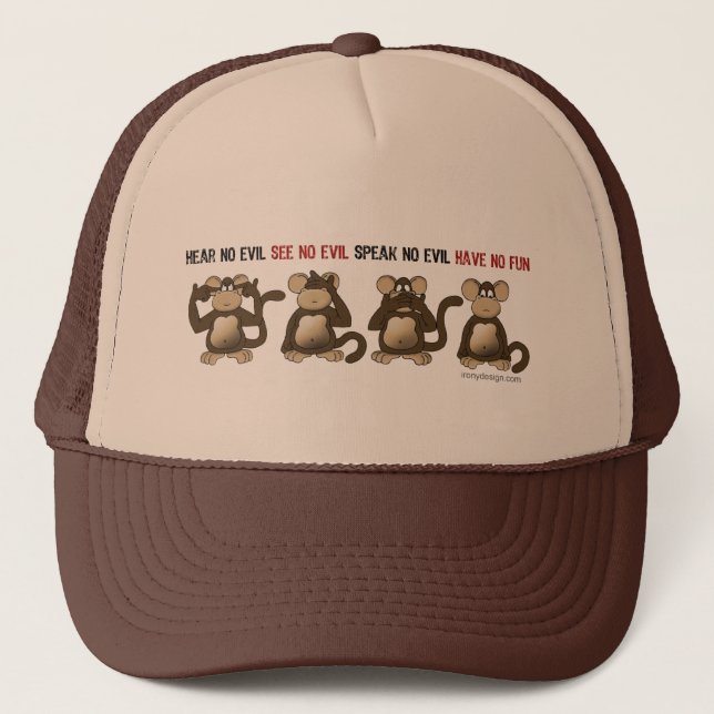 Casquette Humeur sage de singes (Devant)