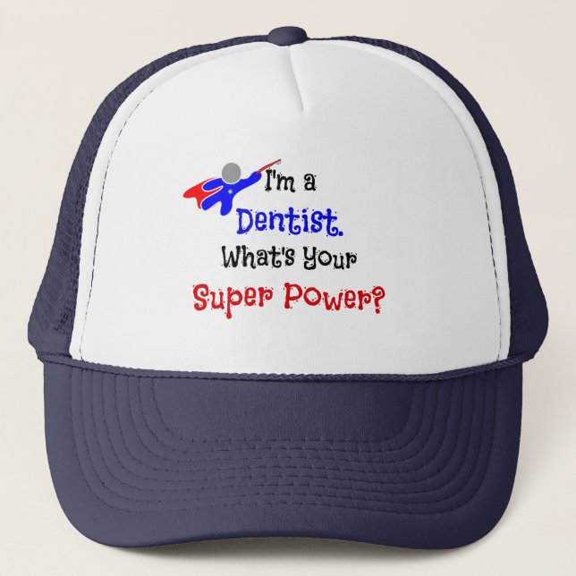 Casquette Humour Dentist Superhero, design populaire, (Devant)