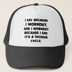 Casquette Humour d'entraînement - Je mange parce que je m'en