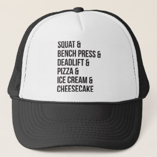 Casquette Humour drôle de gymnase - pizza, crème glacée,