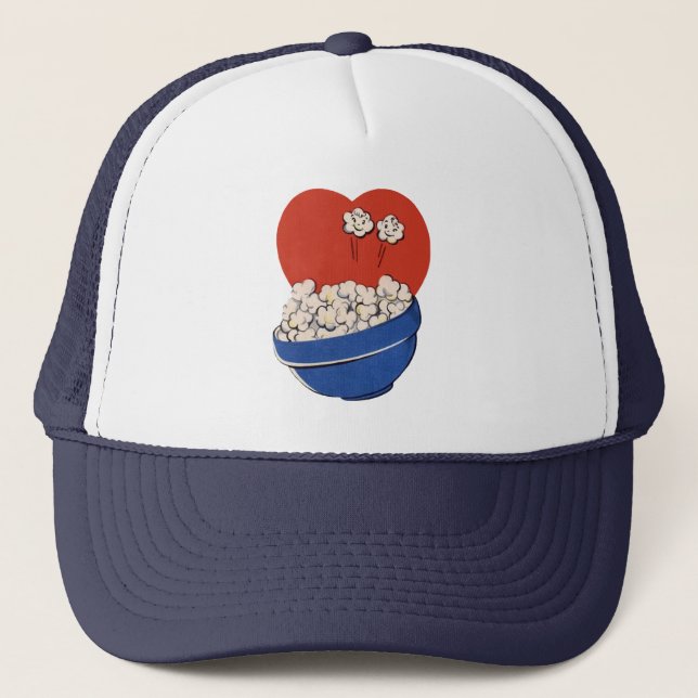 Casquette Humour Mignon Rétro, Bol de Popcorn pour le Cinéma (Devant)