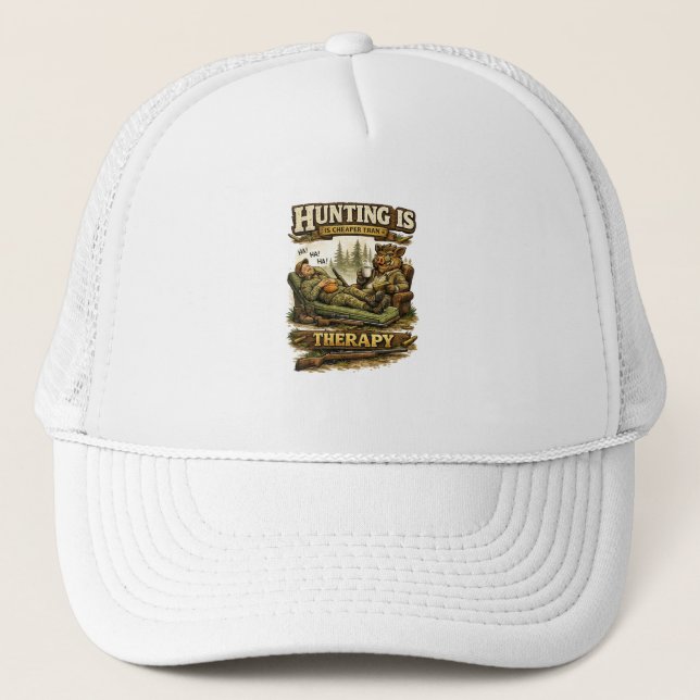 Casquette Hunting Is Cheaper Than Therapy (Devant)