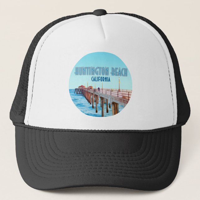 Casquette Huntington Beach Pier Californie Vintage (Devant)