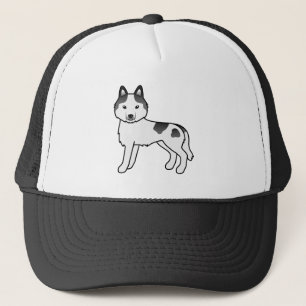 Casquette Husky Sibérien pie balck mignon chien de dessin an