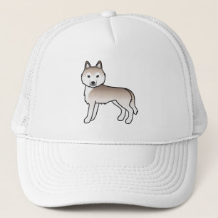 Casquette Husky Sibérien Rouge Clair Chien de Dessin Animé M