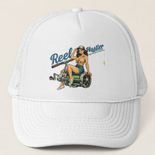 Casquette Hustler de Pêche Rétro Pin-Up Poisson Drôle