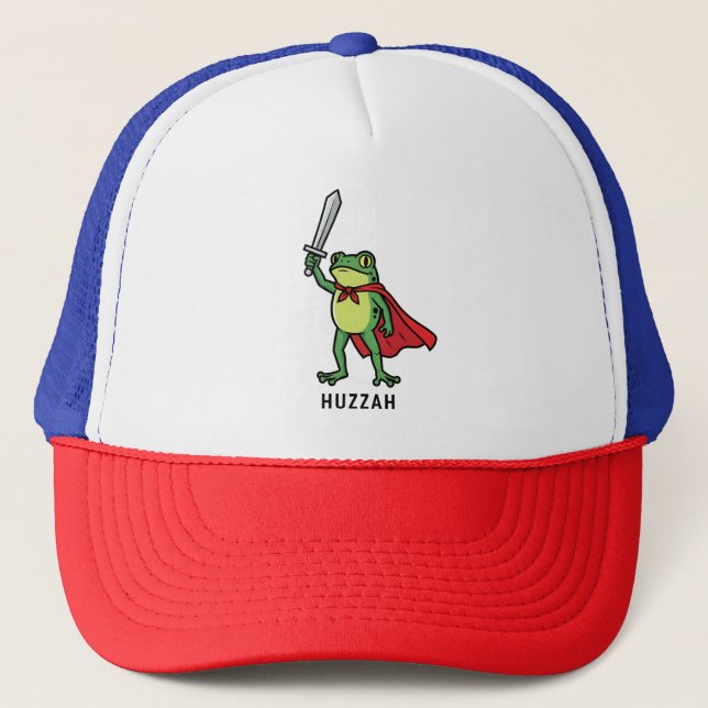 Casquette Huzzah Frog Chevalier Drôle Citation mème épée (Devant)