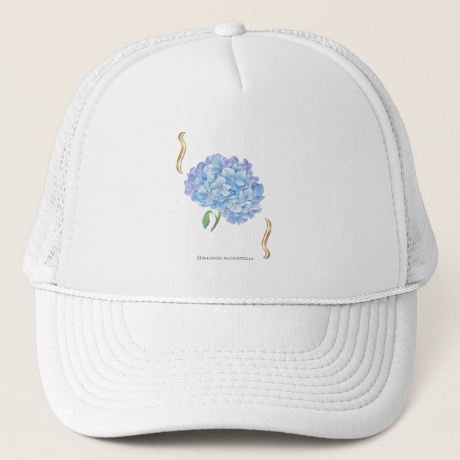 Casquette Hydrangea Bloom – Vintage Botanical Flower  (Devant)