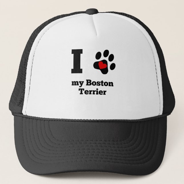 Casquette I coeur mon Boston Terrier (Devant)