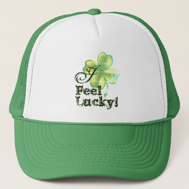 Casquette I Feel Lucky, St. Patrick's Day trucker hat, cap (Devant)