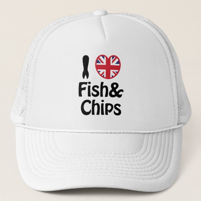 Casquette I Heart [Love] Poisson & Chips (Devant)