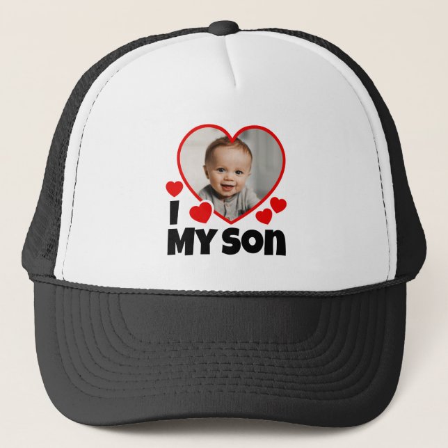 Casquette I Heart My Son Photo Personnalisée (Devant)