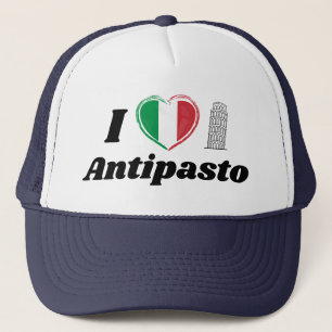 Casquette I Love Antipasto Italien Coeur Drapeau Trucker Cha