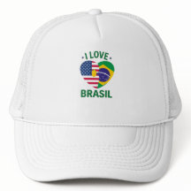I Love Brasil USA Flag Heart