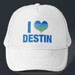 Casquette I Love Destin Florida Beach<br><div class="desc">J'aime Destin Florida casquette avec une jolie photo en forme de coeur de l'océan. De belles eaux côtières me rendent heureux en vacances d'été. Un mignon casquette de garde.</div>