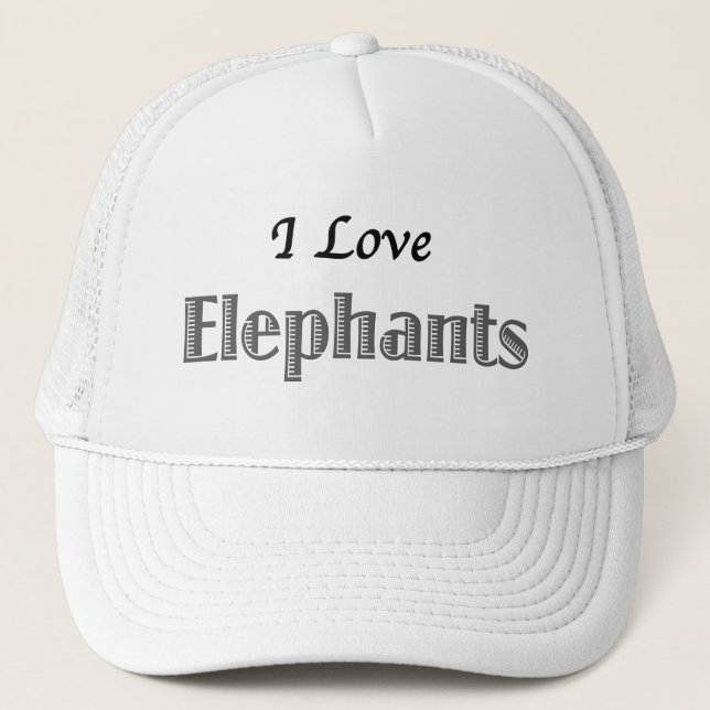 Casquette I Love Elephants (Devant)