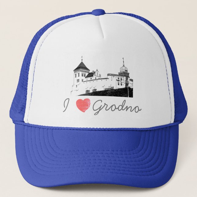 Casquette I Love Grodno Belarus Architecture Château (Devant)