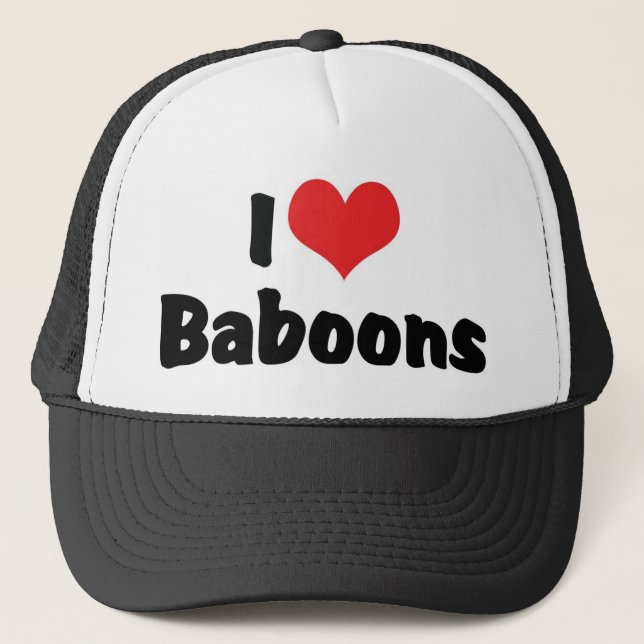 Casquette I Love Heart Baboons (Devant)