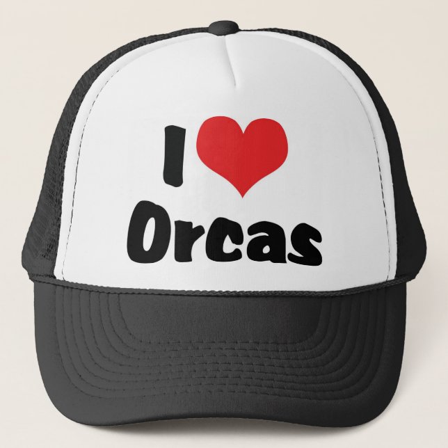 Casquette I Love Heart Orcas - Killer Whale Lover (Devant)